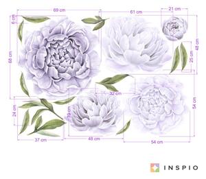 INSPIO-textilná prelepiteľná nálepka - Samolepiace tapety kvetov - Pivonie Fialové