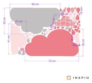 INSPIO-textilná prelepiteľná nálepka - Oblaky na stenu za IKEA police 003op