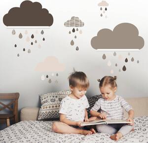 INSPIO-textilná prelepiteľná nálepka - Nálepky oblakov na stenu za IKEA police 004op
