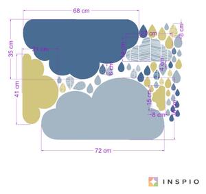 INSPIO-textilná prelepiteľná nálepka - Nálepky oblakov na stenu za IKEA police 005op