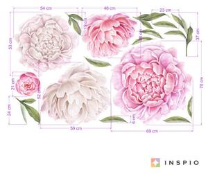 INSPIO-textilná prelepiteľná nálepka - Samolepiace tapety kvetov - Pivonie