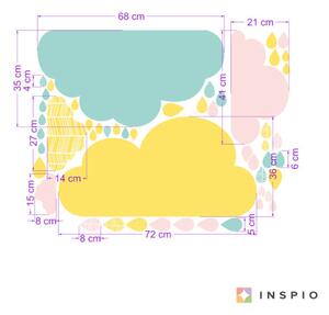 INSPIO-textilná prelepiteľná nálepka - Oblaky na stenu za IKEA police 002op