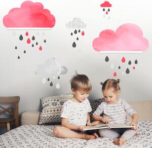 INSPIO-textilná prelepiteľná nálepka - Nálepky oblakov na stenu za IKEA police 006op