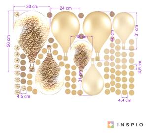 INSPIO-textilná prelepiteľná nálepka - Letiace balóny v nórskom štýle, vyberte si vlastnú farbu