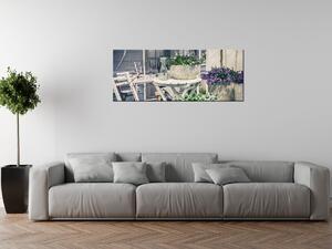 Obraz s hodinami Relax na terase Rozmery: 100 x 40 cm