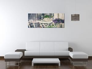 Obraz s hodinami Relax na terase Rozmery: 100 x 40 cm