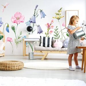 INSPIO-textilná prelepiteľná nálepka - Samolepiace lúčne kvety