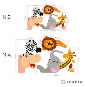 INSPIO-textilná prelepiteľná nálepka - Veselé zvieratká okolo dverí