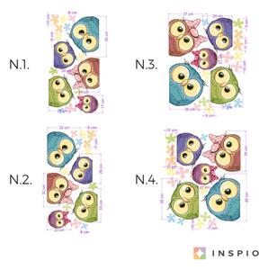 INSPIO-textilná prelepiteľná nálepka - Sovičky okolo dverí