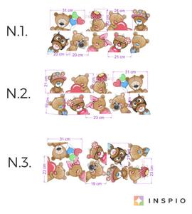 INSPIO-textilná prelepiteľná nálepka - Medvedíky okolo dverí