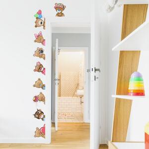 INSPIO-textilná prelepiteľná nálepka - Medvedíky okolo dverí