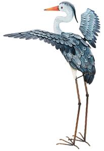 Záhradná kovová figúrka Crane 2, 86 cm, viacfarebná