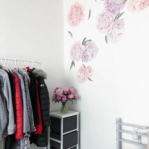 INSPIO-textilná prelepiteľná nálepka - Samolepiace tapety kvetov - Pivonky svetlé