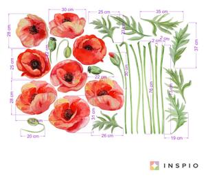INSPIO-textilná prelepiteľná nálepka - Samolepiace tapety kvetov Vlčí mak