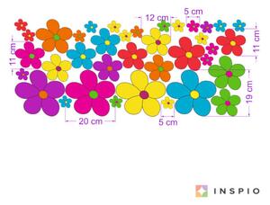 INSPIO-textilná prelepiteľná nálepka - Nálepky farebných kvetov