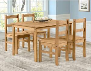 Stôl 100x80 + 4 stoličky CORONA 2 vosk