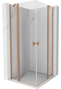 Mexen, Mexen Mist Duo výklopný sprchový kút 70 x 70 cm, transparentný, brúsená meď - 8A4-070-070-65-00