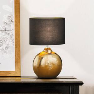 Stolová lampa Foro, bronzová/čierna, výška 39 cm, Hnedá / staromosadz, Obývacia izba / jedáleň, Keramický, Moderný, Stojacie svietidlo