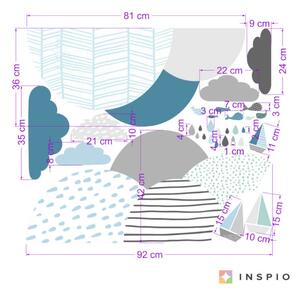 INSPIO-textilná prelepiteľná nálepka - Samolepky na stenu Vlny, more