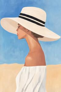 Ilustrácia Woman in Wide-Brimmed Hat, Melloi Art Prints