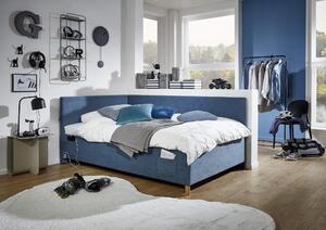 MUZZA Detská posteľ Loop 120 x 200 cm s bočnicou a úložným priestorom modrá