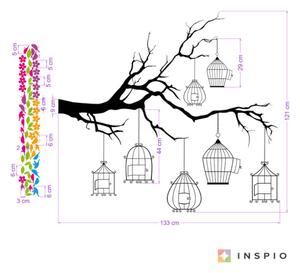 INSPIO-textilná prelepiteľná nálepka - Nálepky na stenu - Veselý konárik