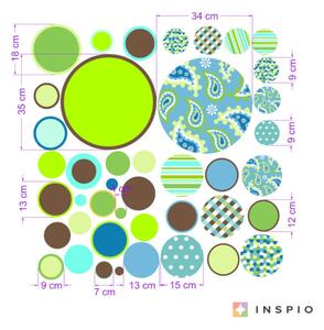 INSPIO-textilná prelepiteľná nálepka - Nálepky na stenu - Kruhy pre chlapcov