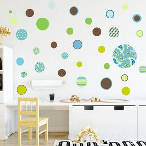 INSPIO-textilná prelepiteľná nálepka - Nálepky na stenu - Kruhy pre chlapcov