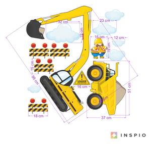 INSPIO-textilná prelepiteľná nálepka - Nálepka na stenu- Malí stavitelia