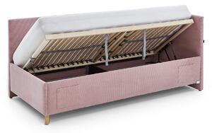 MUZZA Detská posteľ Loop 120 x 200 cm s bočnicou a úložným priestorom ružová