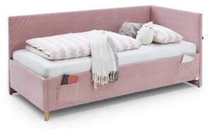 MUZZA Detská posteľ Loop 90 x 200 cm s úložným priestorom ružová