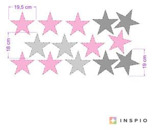 INSPIO-textilná prelepiteľná nálepka - Nálepky na stenu- Farebné hviezdy