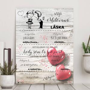 INSPIO - výroba darčekov a dekorácií - Darček na Valentína - Vyznanie lásky pre ženu - personalizovaný obraz