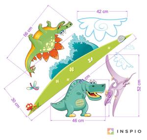 INSPIO-textilná prelepiteľná nálepka - Nálepky na stenu - Dinosaury II