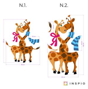 INSPIO-textilná prelepiteľná nálepka - Nálepka na stenu - Žirafy