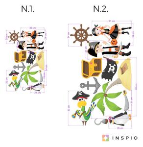 INSPIO-textilná prelepiteľná nálepka - Nálepky na stenu - Piráti