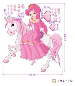 INSPIO-textilná prelepiteľná nálepka - Nálepka na stenu -Princezná na bielom koni