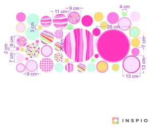 INSPIO-textilná prelepiteľná nálepka - Samolepky Kruhy pre dievčatá