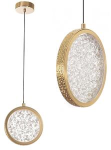 Toolight Toolight, LED krištáľové závesné svietidlo, 7W, 4000K, 500lm, G089-1CP, zlatá, OSW-09706