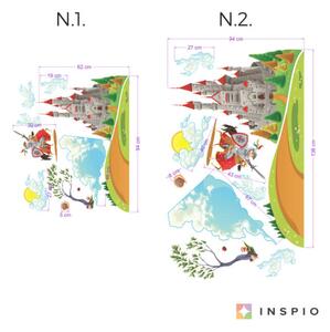 INSPIO-textilná prelepiteľná nálepka - Nálepka na stenu - Rytier a Hradná