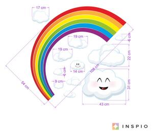 INSPIO-textilná prelepiteľná nálepka - Nálepka na stenu - Šťastná dúha