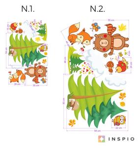 INSPIO-textilná prelepiteľná nálepka - Nálepka na stenu - Zvieratká v lese