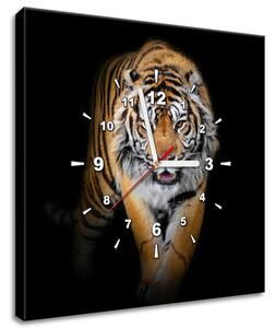 Obraz s hodinami Silný tiger Rozmery: 60 x 40 cm