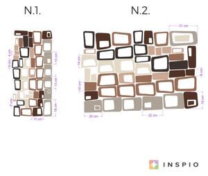 INSPIO-textilná prelepiteľná nálepka - Nálepka na stenu - Hnedé štvorce