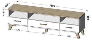 Dizajnový televízny stolík Lora 180