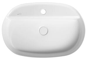 Isvea, INFINITY OVAL keramické umývadlo na dosku, 60x40 cm, biela, 10NF65060