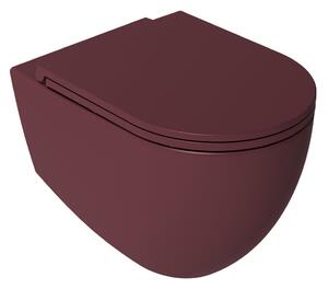 Isvea, INFINITY WC sedátko SLIM, Easy Take, Soft Close, červená matná, 40KF0543I-S