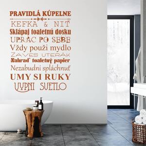 INSPIO-výroba darčekov a dekorácií - Nálepka na stenu - Pravidlá kúpelne
