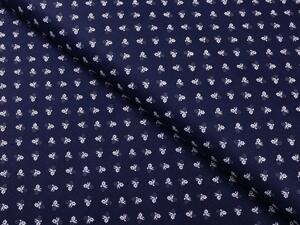 Biante Detské bavlnené posteľné obliečky do postieľky Sandra SA-353 Drobné kytičky na tmavo modrom Do postieľky 90x120 a 40x60 cm