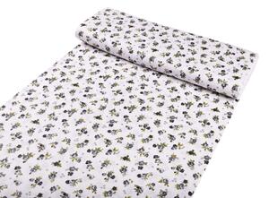 Biante Detské bavlnené posteľné obliečky do postieľky Sandra SA-345 Sivé ružičky na bielom Do postieľky 100x135 a 40x60 cm